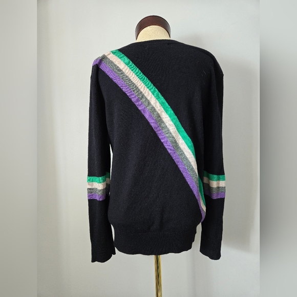 TED BAKER Throwback 70s Navy Wool Cashmere Metallic Shooting Star Sweater. 4-6 - Picture 6 of 14